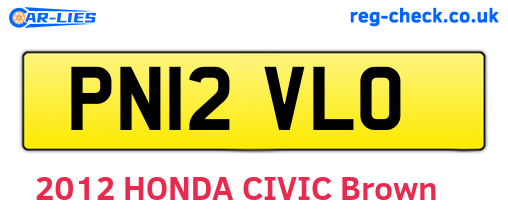 PN12VLO are the vehicle registration plates.