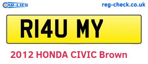 R14UMY are the vehicle registration plates.