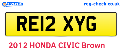 RE12XYG are the vehicle registration plates.