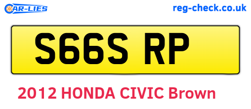 S66SRP are the vehicle registration plates.