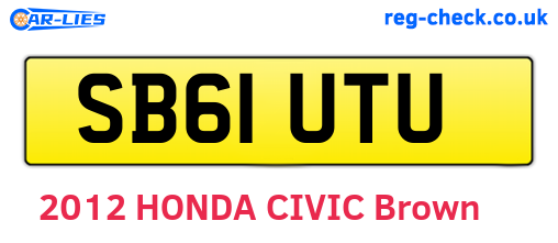 SB61UTU are the vehicle registration plates.