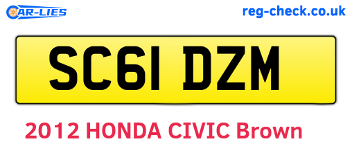 SC61DZM are the vehicle registration plates.