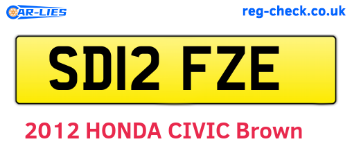 SD12FZE are the vehicle registration plates.