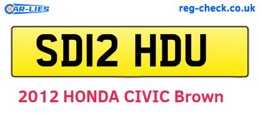 SD12HDU are the vehicle registration plates.