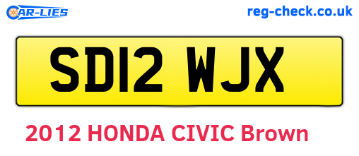SD12WJX are the vehicle registration plates.