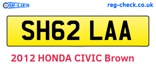 SH62LAA are the vehicle registration plates.