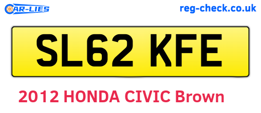 SL62KFE are the vehicle registration plates.