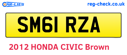 SM61RZA are the vehicle registration plates.