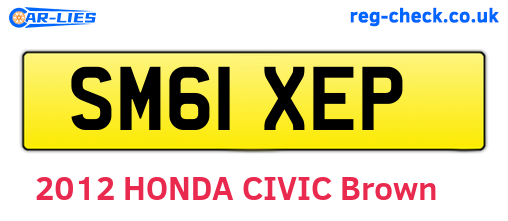 SM61XEP are the vehicle registration plates.