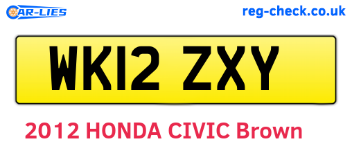 WK12ZXY are the vehicle registration plates.