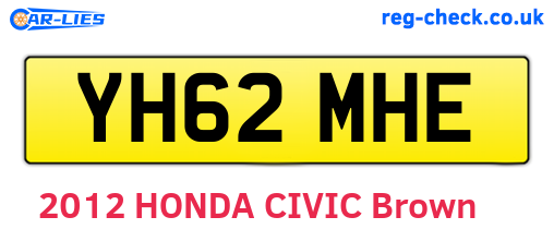 YH62MHE are the vehicle registration plates.
