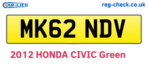 MK62NDV are the vehicle registration plates.