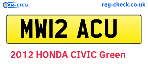 MW12ACU are the vehicle registration plates.