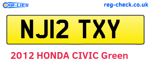 NJ12TXY are the vehicle registration plates.