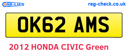 OK62AMS are the vehicle registration plates.