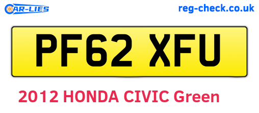 PF62XFU are the vehicle registration plates.