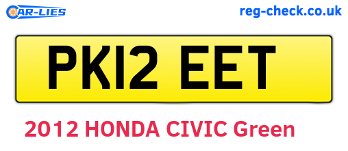 PK12EET are the vehicle registration plates.