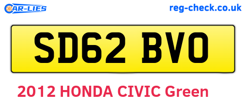 SD62BVO are the vehicle registration plates.