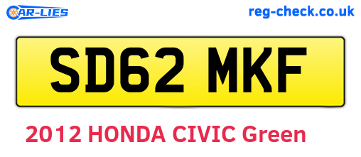 SD62MKF are the vehicle registration plates.