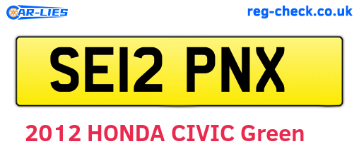 SE12PNX are the vehicle registration plates.