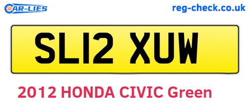SL12XUW are the vehicle registration plates.