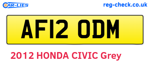 AF12ODM are the vehicle registration plates.