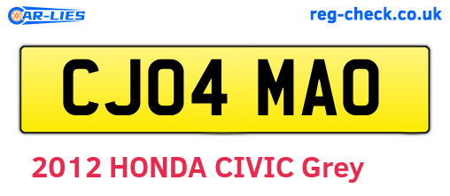 CJ04MAO are the vehicle registration plates.