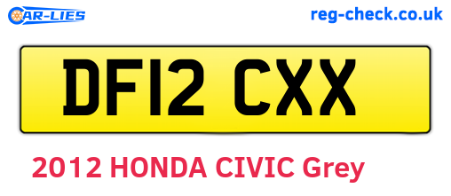 DF12CXX are the vehicle registration plates.