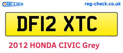 DF12XTC are the vehicle registration plates.