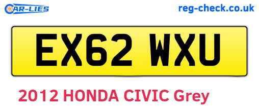 EX62WXU are the vehicle registration plates.