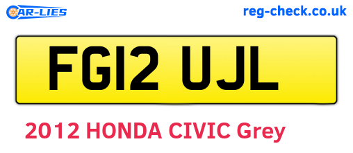 FG12UJL are the vehicle registration plates.