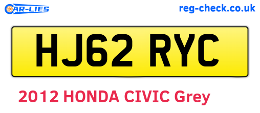 HJ62RYC are the vehicle registration plates.
