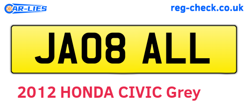 JA08ALL are the vehicle registration plates.
