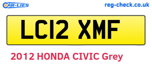 LC12XMF are the vehicle registration plates.