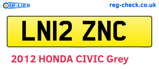 LN12ZNC are the vehicle registration plates.