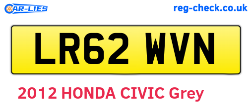 LR62WVN are the vehicle registration plates.