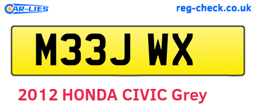 M33JWX are the vehicle registration plates.