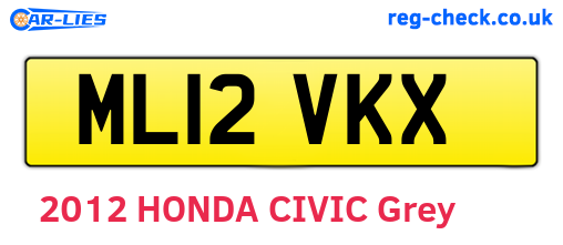 ML12VKX are the vehicle registration plates.