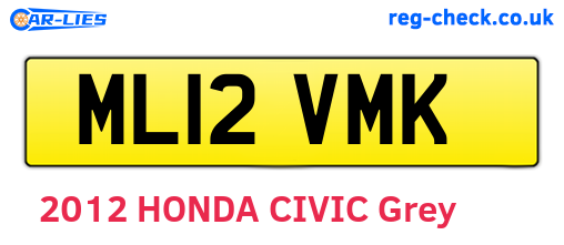 ML12VMK are the vehicle registration plates.
