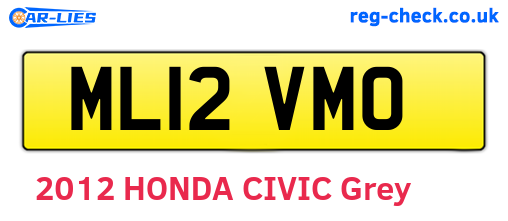 ML12VMO are the vehicle registration plates.