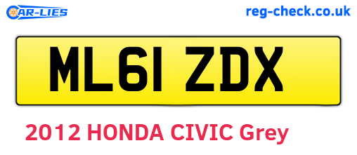 ML61ZDX are the vehicle registration plates.