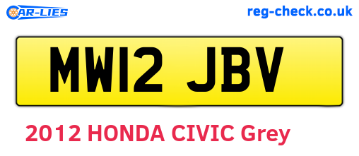 MW12JBV are the vehicle registration plates.