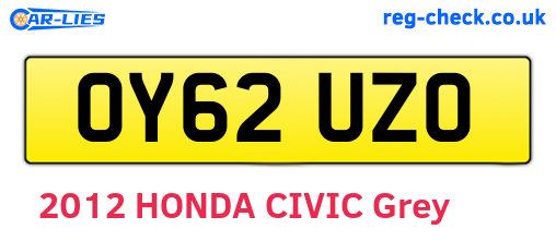 OY62UZO are the vehicle registration plates.