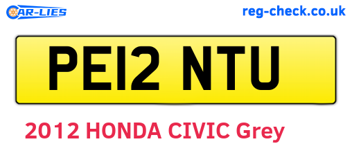 PE12NTU are the vehicle registration plates.