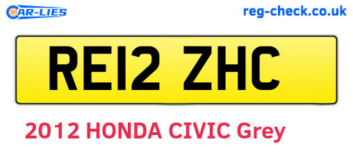 RE12ZHC are the vehicle registration plates.