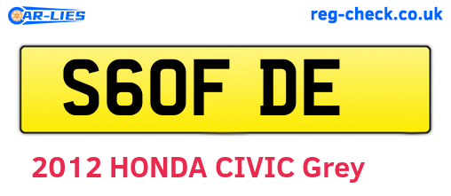 S60FDE are the vehicle registration plates.