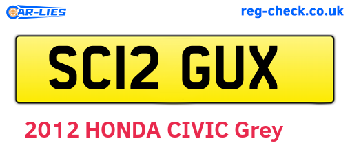 SC12GUX are the vehicle registration plates.