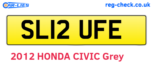 SL12UFE are the vehicle registration plates.