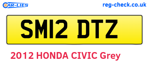 SM12DTZ are the vehicle registration plates.