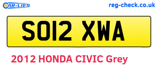 SO12XWA are the vehicle registration plates.